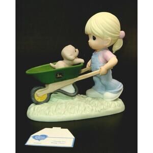 John Deere Precious Moments "Thanks For Being There" Girl & Wheelbarrow 840040